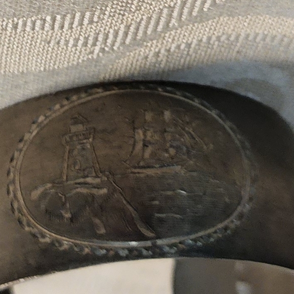 HANS JENSEN Vintage Silver Plated Danish Boat Scene Cuff Bracelet  Rare - Picture 6 of 11